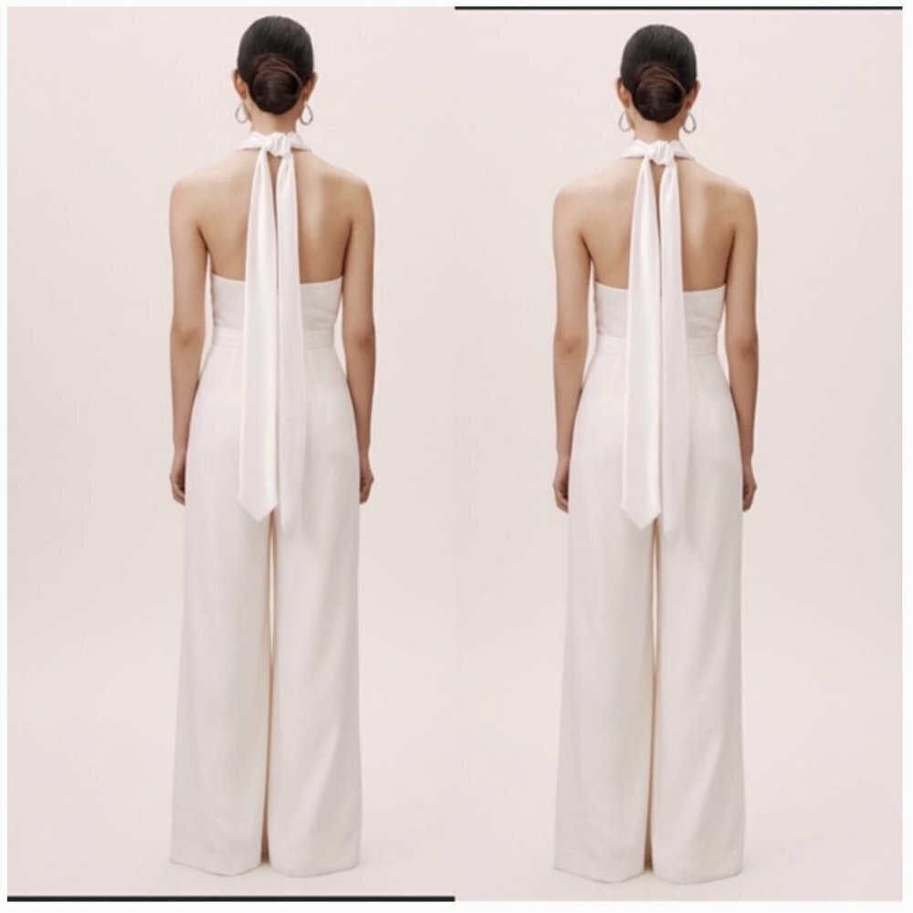 Anthropologie BHLDN White Jill Stuart Jumpsuit Size 4 NWT JB - Picture 4 of 10